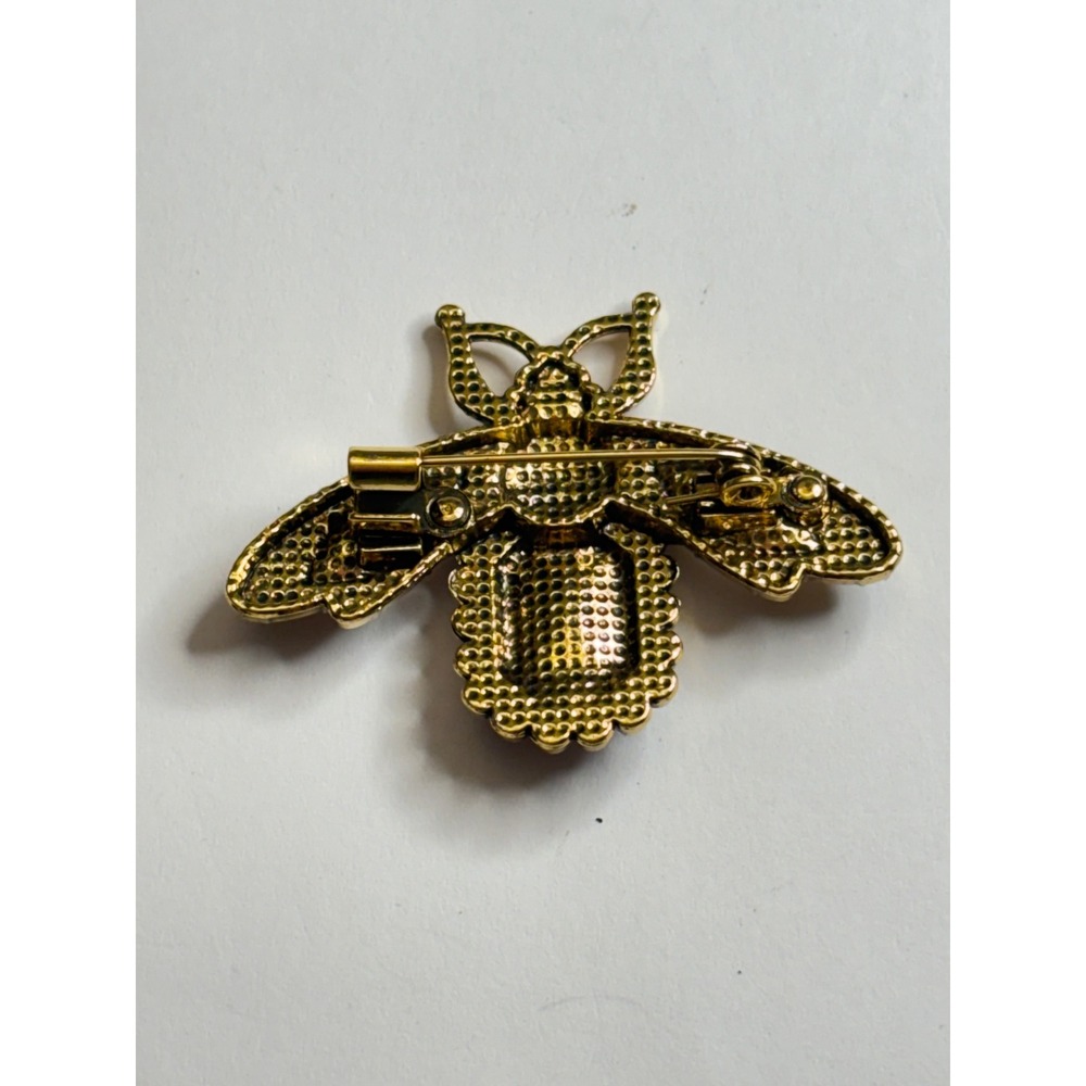 Bumble Bee Rhinestone Brooch Pin Insect Bug Missing Stone - Picture 3 of 4